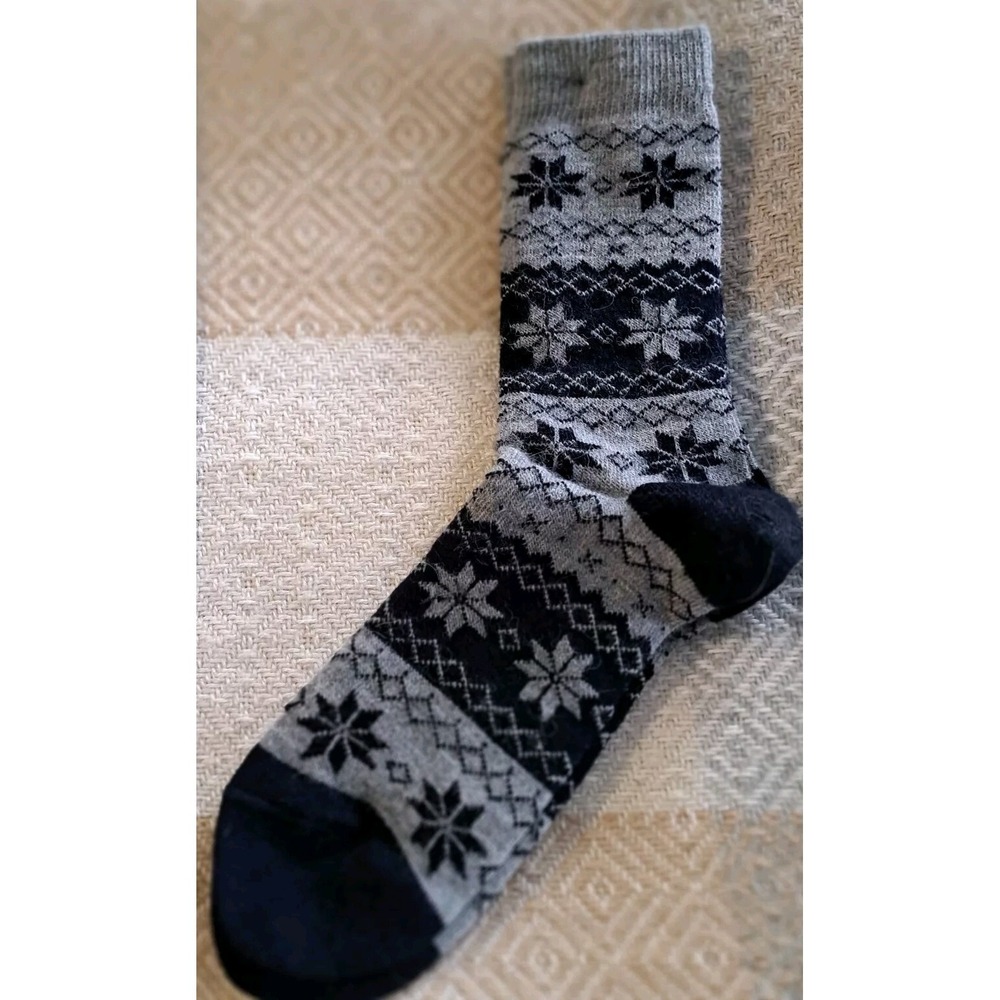 Alpaca Socks Lg Unisex Blue/Grey Nordic Style Lg NWT Normcore Gorpcore Cabincore